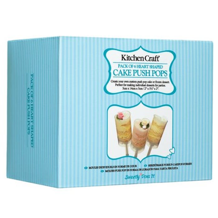 Kitchen Craft Sweetly Does it 6 Heart Shaped Cake Push Pops RRP £4.80 CLEARANCE XL £2.99